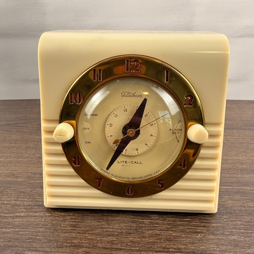 Telechron 8H57 Lite-Call Alarm Clock Lamp Control 1940s Working